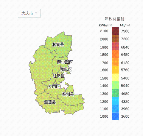 【收藏】黑龙江省所属各市太阳能资源分布地图出炉图片