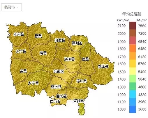 山西省各市太阳能资源分布地图汇总 - OFweek太阳能光伏网