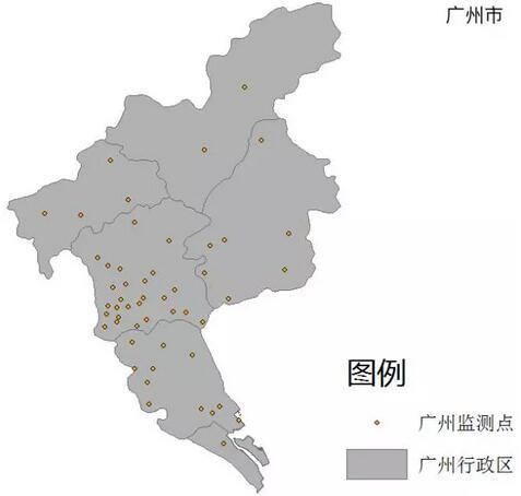 广州市51个监测站分布图