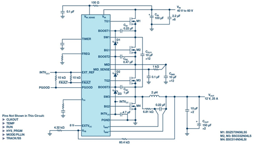 混合式转换器简化数据中心和电信系统的 48 V/54 V 降压转换