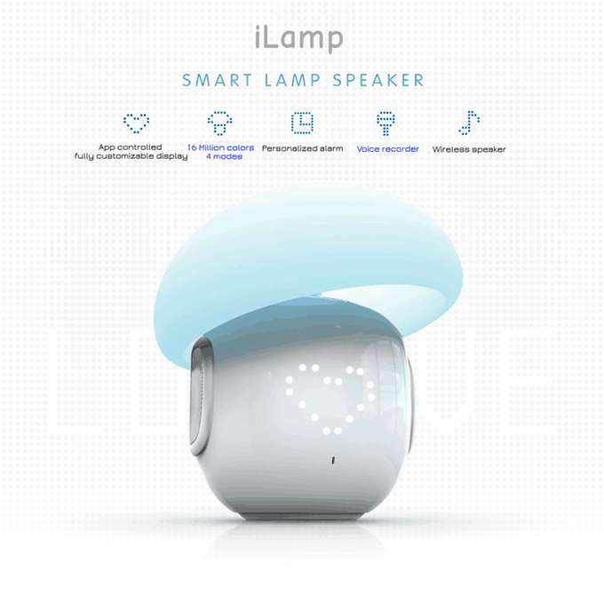 这款智能LED灯不仅能显示情绪 还可以“兼职”扬声器和闹钟